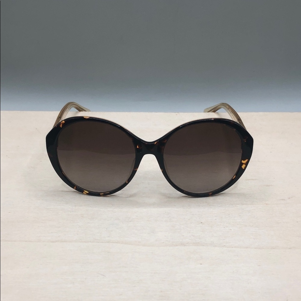 Kate Spade Odetta Round Oversized Sunglasses Havana Crystal Sheer Gold
